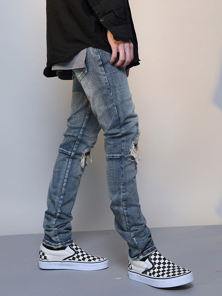 Victor – Zerrissene gewaschene blaue Jeans