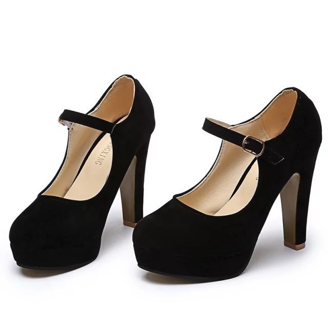 Damen Mary Jane Pumps mit Blockabsatz & Schnalle | Elegant