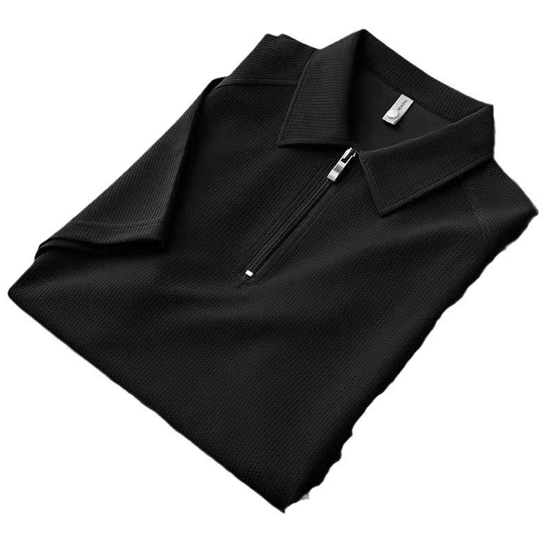 Jon – Sommerliches Polo-Shirt mit Halb-Zip und Blasenstoff