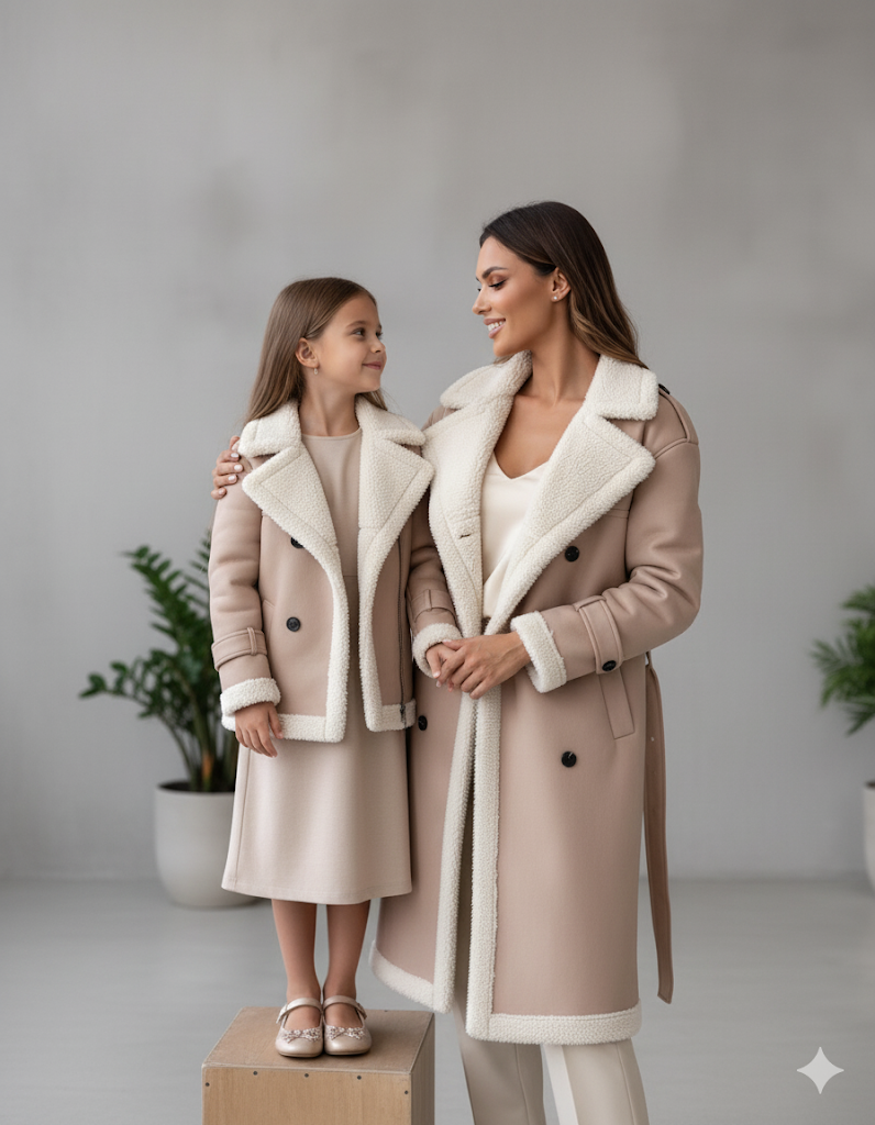 Damen Mantel aus Veganleder mit Plüschfutter | Warm & Modern