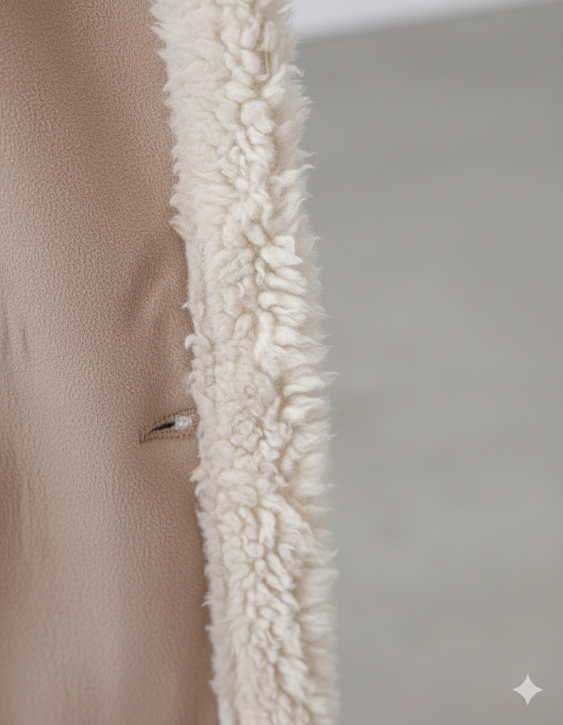 Damen Mantel aus Veganleder mit Plüschfutter | Warm & Modern