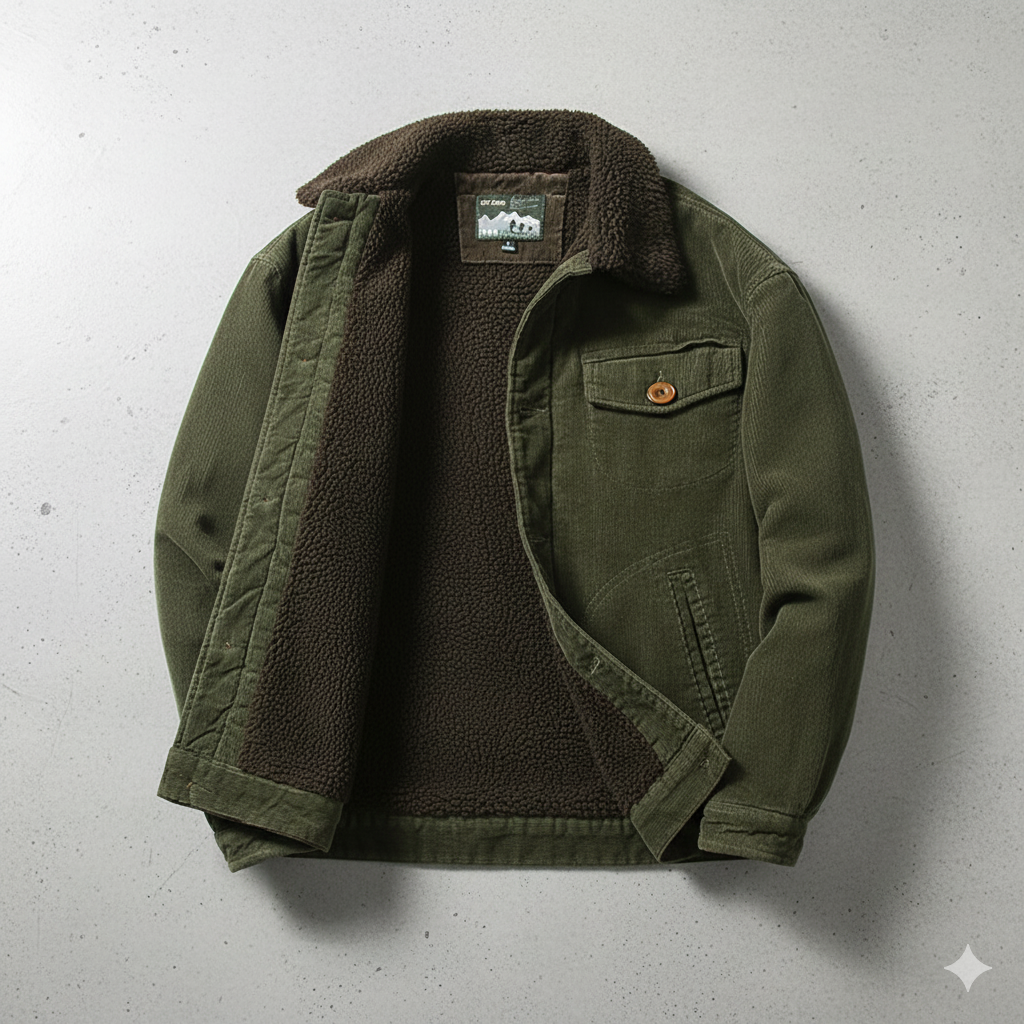 Herren Cordjacke mit Teddyfutter | Warm & Lässig | Herbst Winter