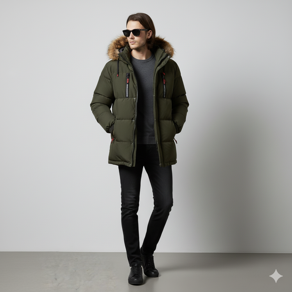 Herren Winterparka mit Kapuze | Winddicht & Warm
