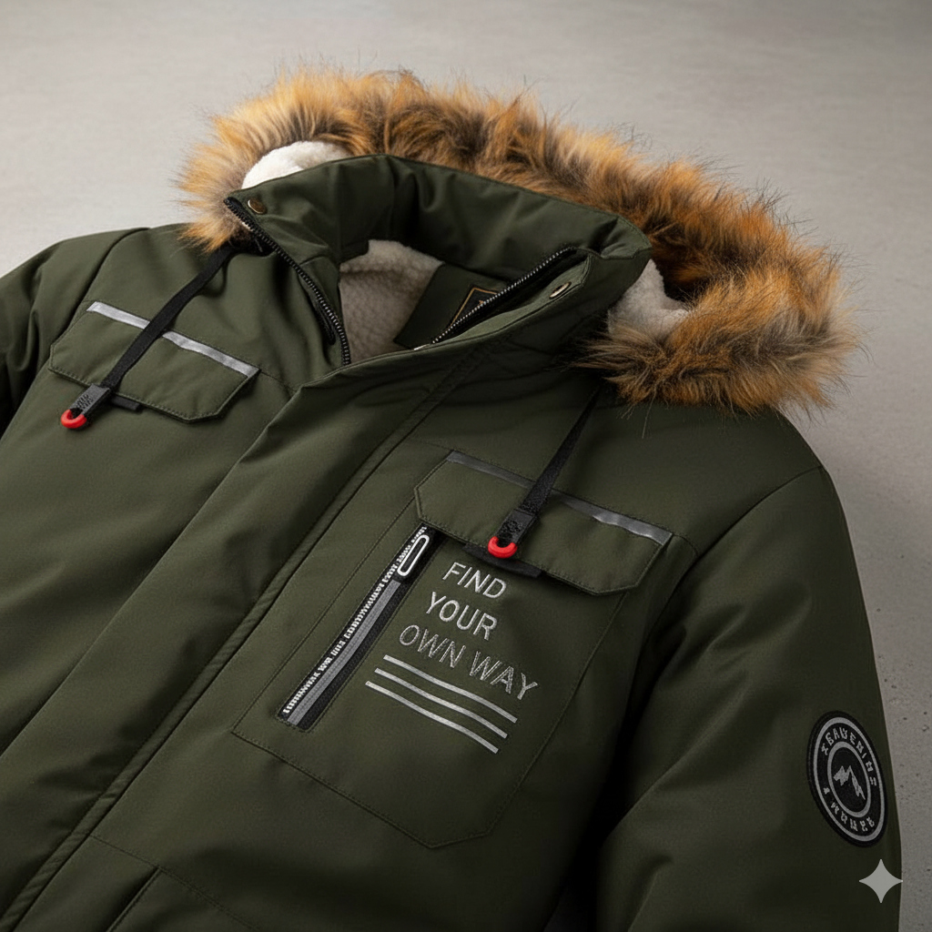 Herren Winterparka mit Kapuze | Winddicht & Warm