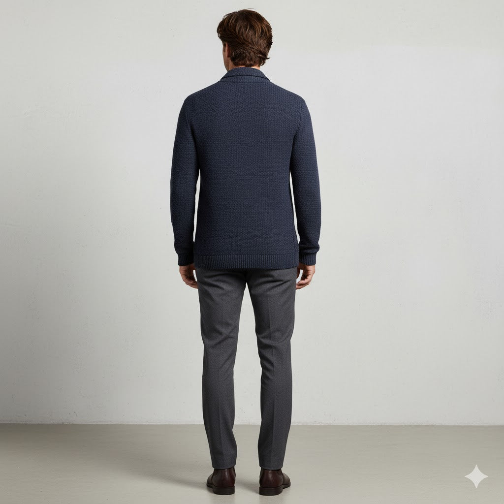 Herren Strickjacke mit Stehkragen | Slim Fit | Winter