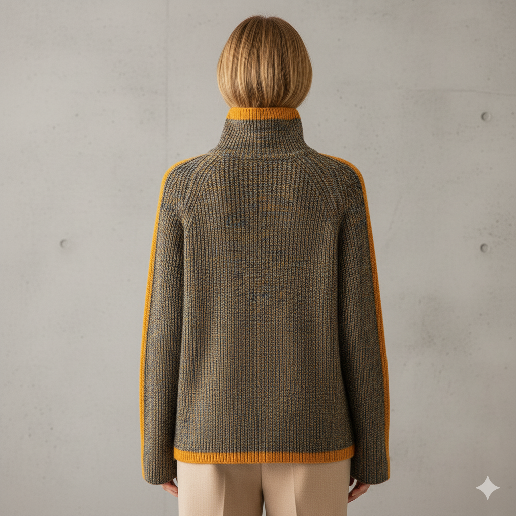 Damen Rollkragenpullover im Retro Strick | Warm & Bequem Winter