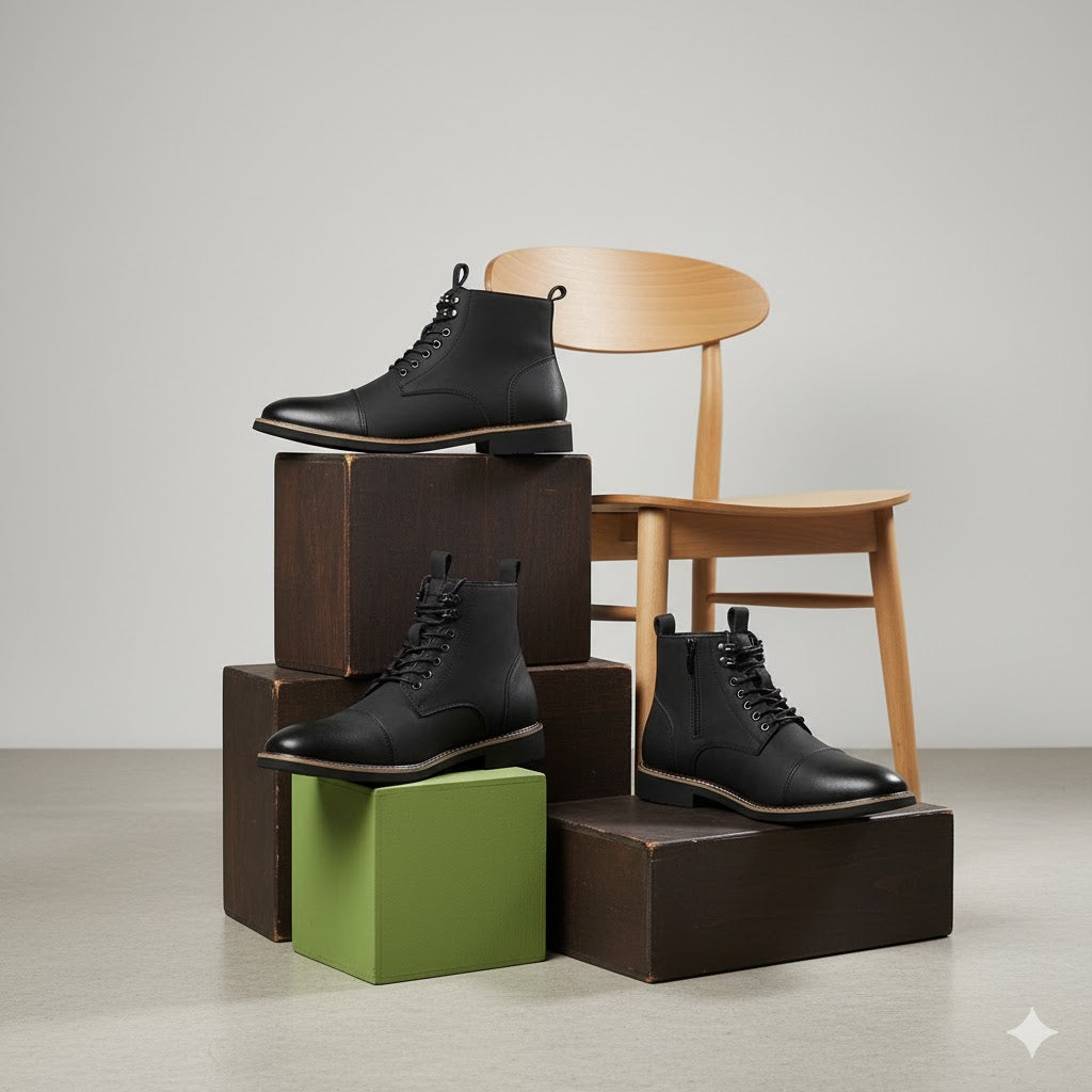 Elegante Herren Stiefeletten | Rutschfest & mit Reißverschluss