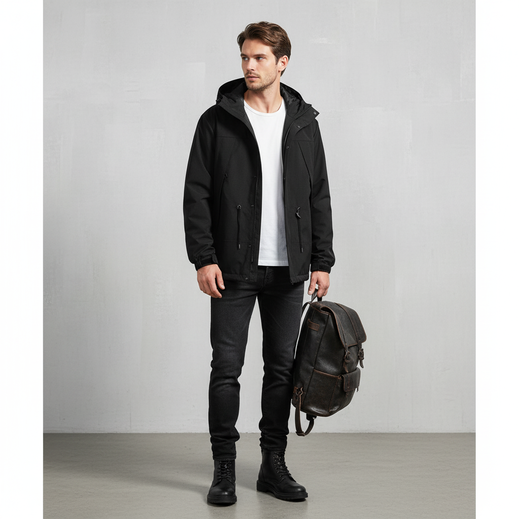 Herren Outdoorjacke mit Kapuze | Winddicht & Leicht | Freizeit