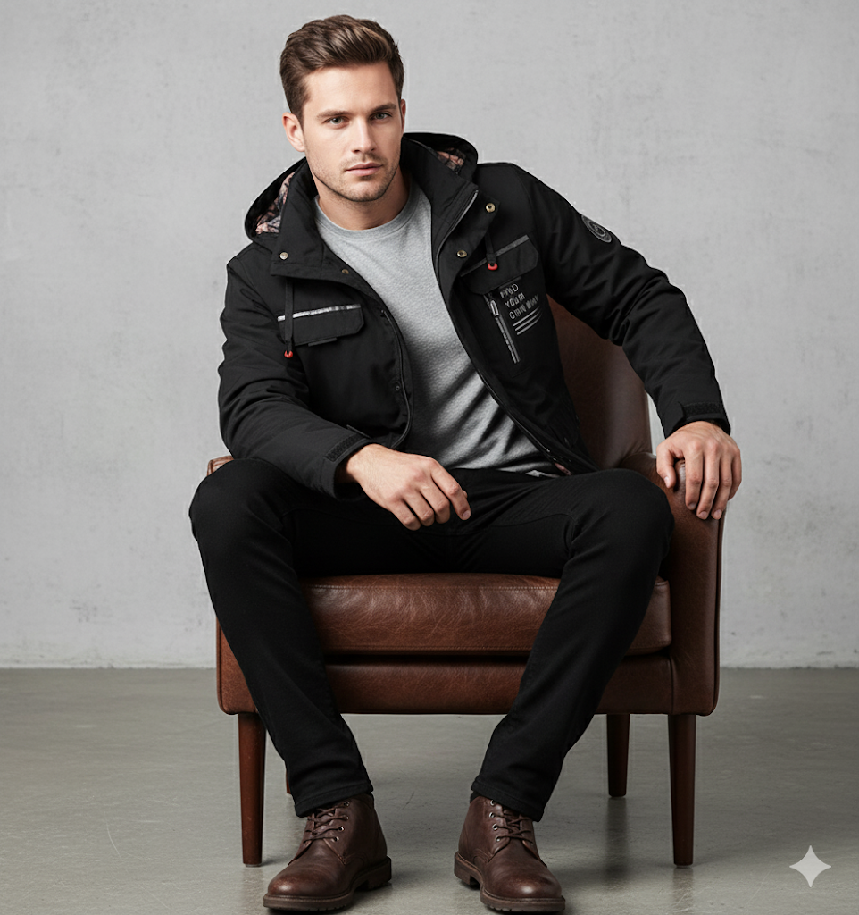 Herren Winterparka mit Kapuze | Winddicht & Warm