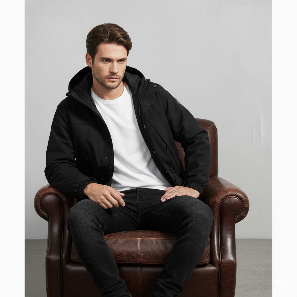 Herren Outdoorjacke mit Kapuze | Winddicht & Leicht | Freizeit