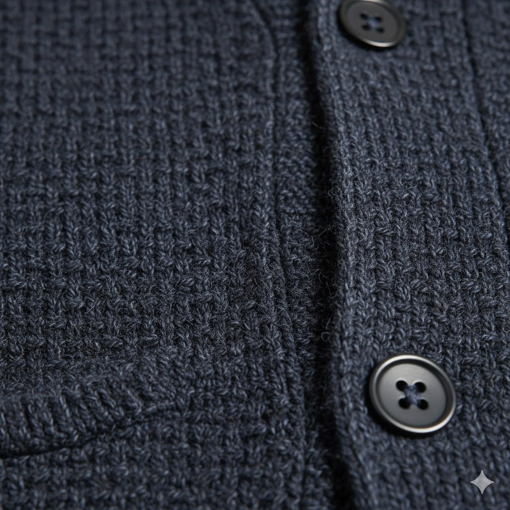 Herren Strickjacke mit Stehkragen | Slim Fit | Winter
