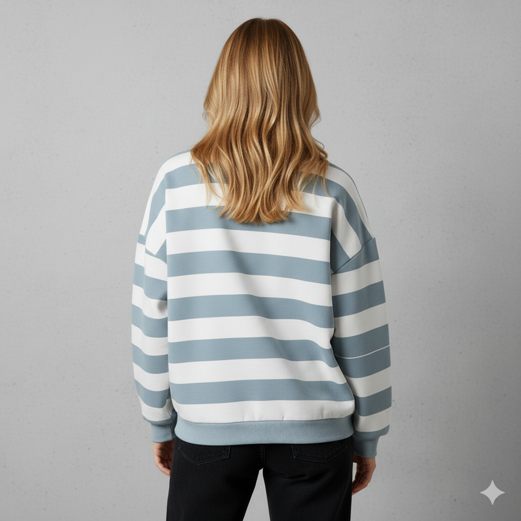 Damen Pullover Kuschelig Lässig | Gestreift | Rundhals