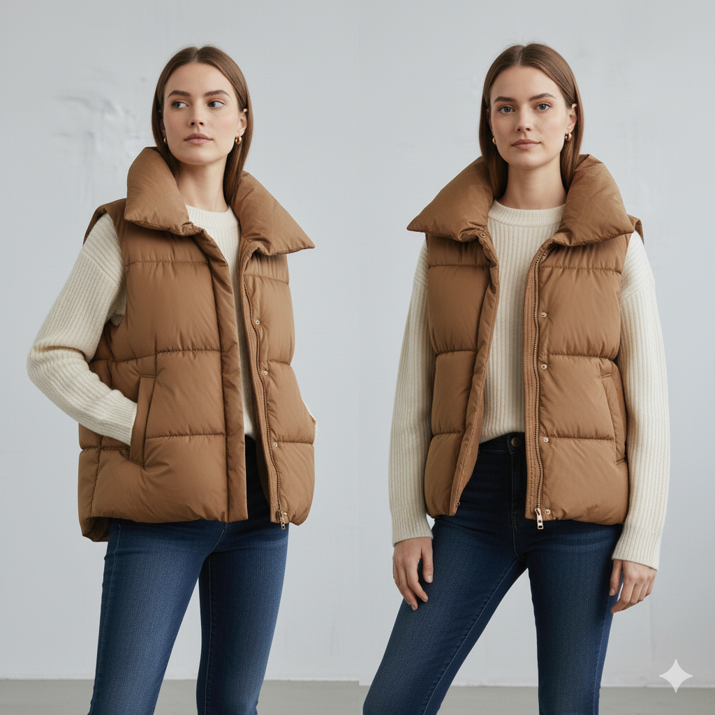 Damenweste ohne Ärmel | Warm & Lässig für Herbst/Winter