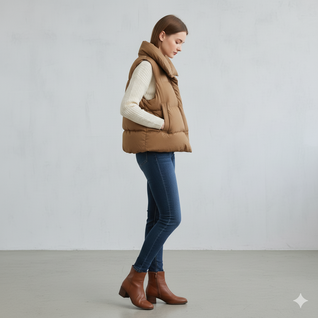 Damenweste ohne Ärmel | Warm & Lässig für Herbst/Winter