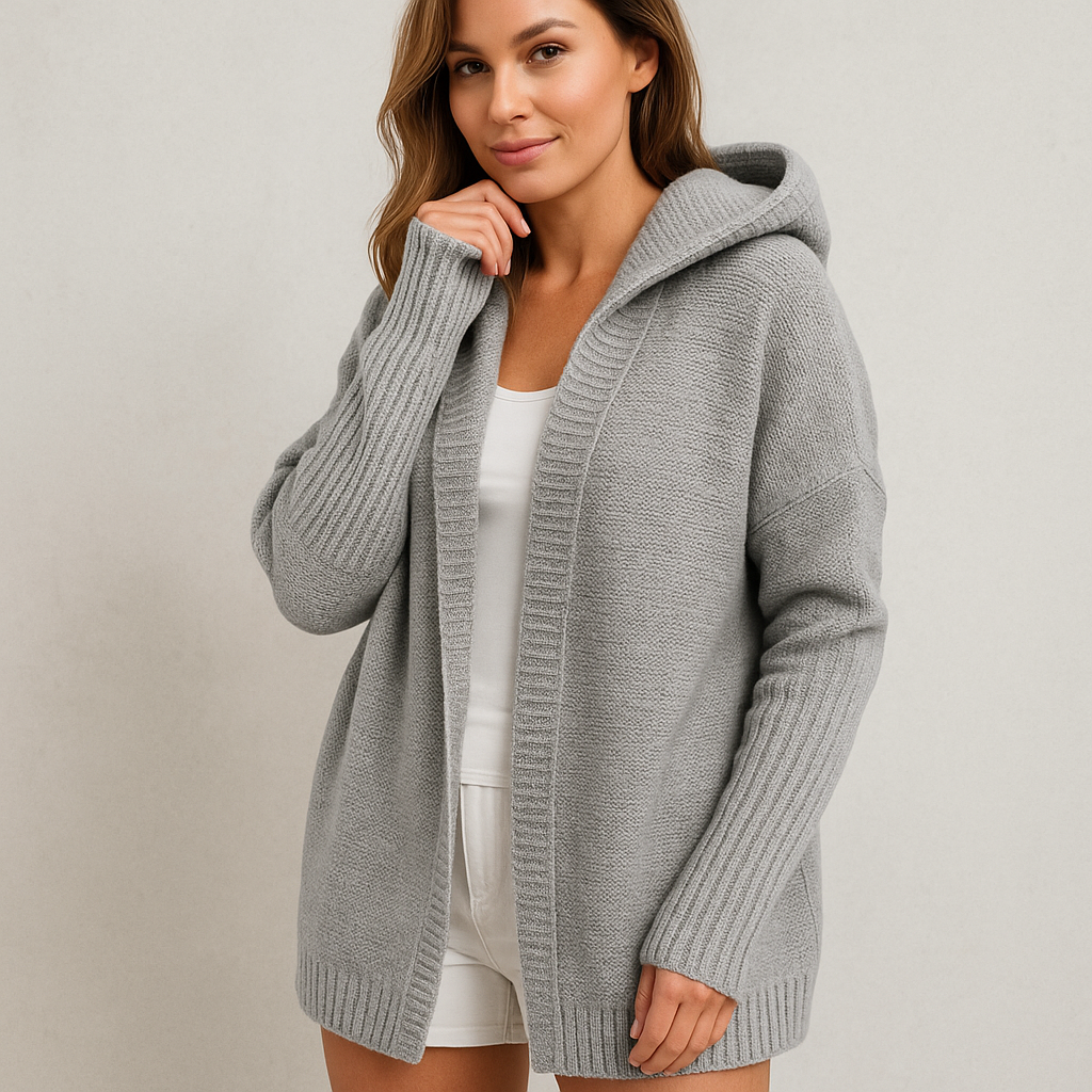 Damen Strickjacke mit Kapuze | Lässig & Übergang