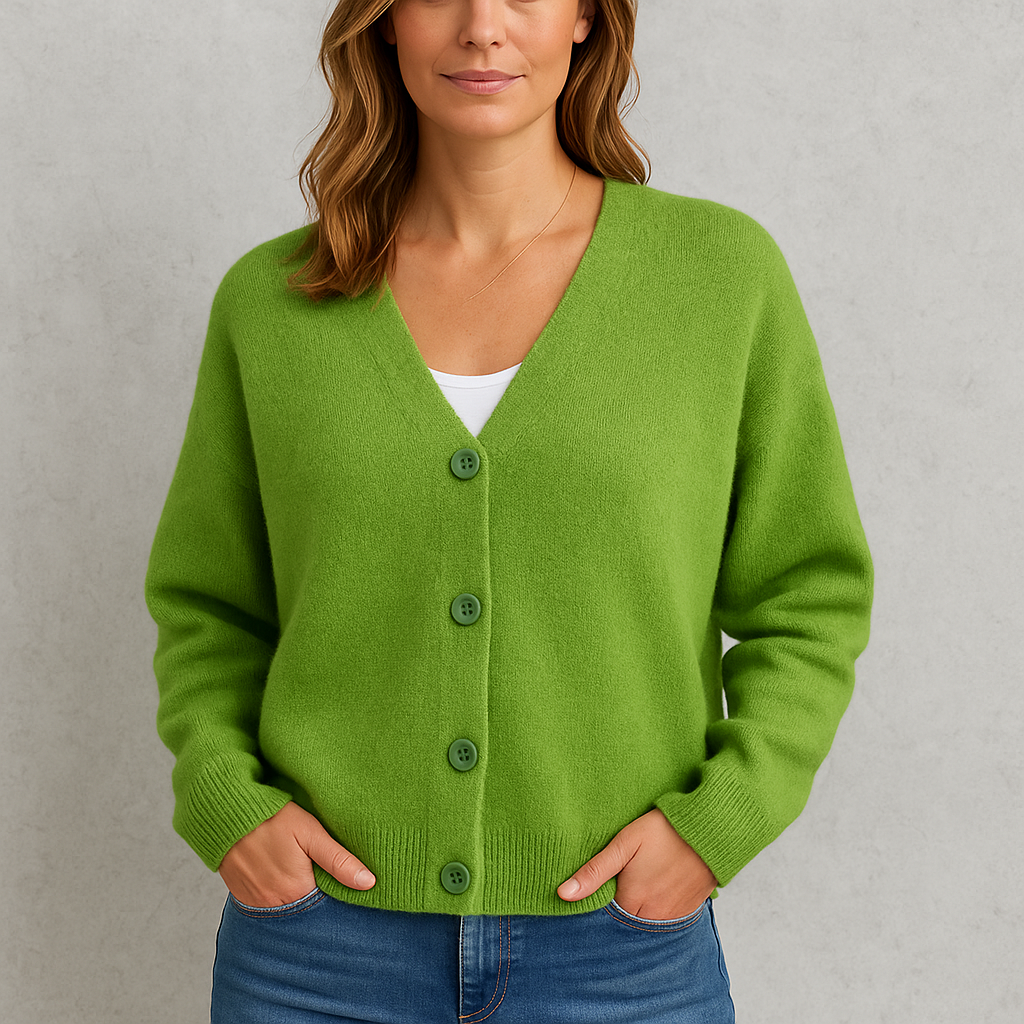 Damen Strickjacke mit V-Ausschnitt | Herbst & Übergang