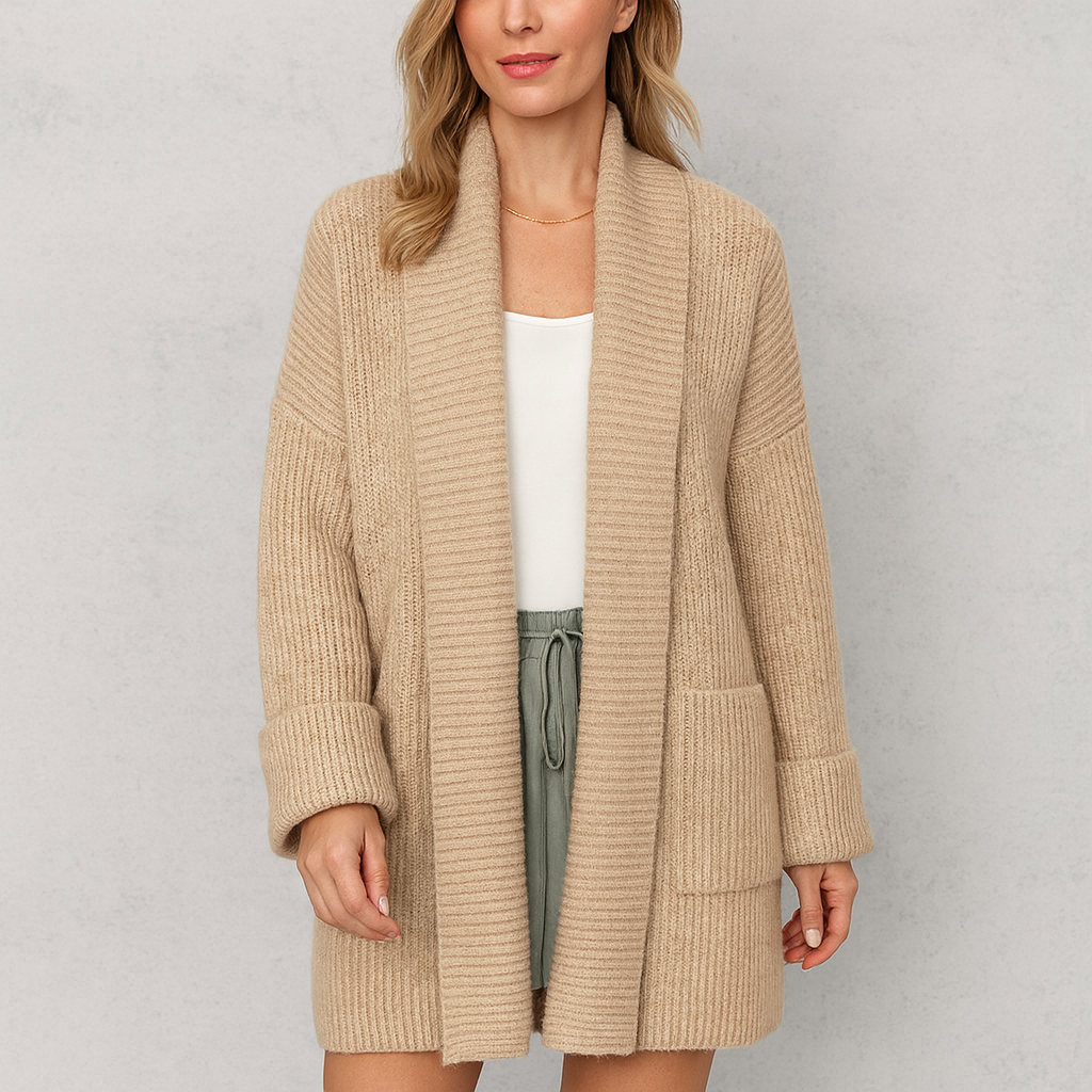 Damen Strickjacke mit Reverskragen | Warm & Lässig Winter