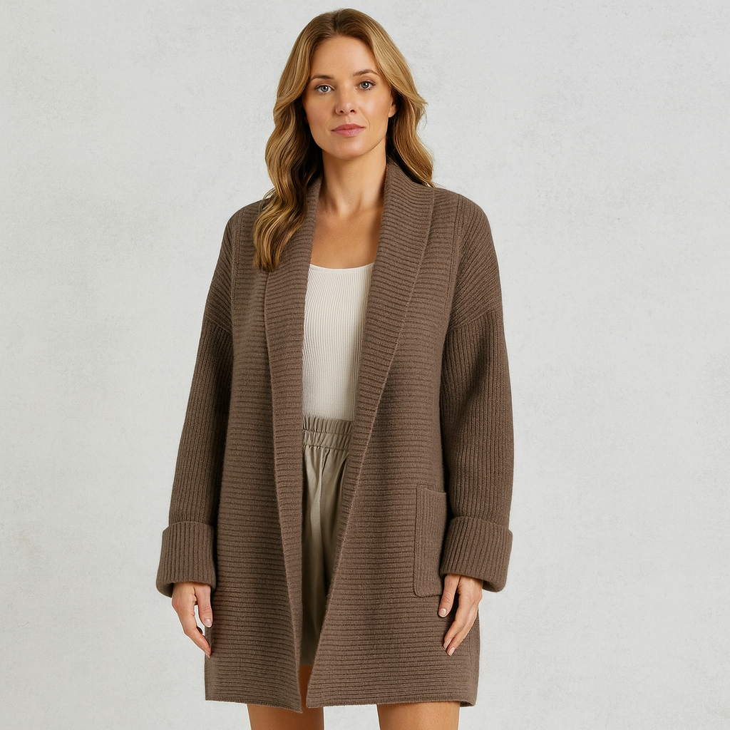 Damen Strickjacke mit Reverskragen | Warm & Lässig Winter