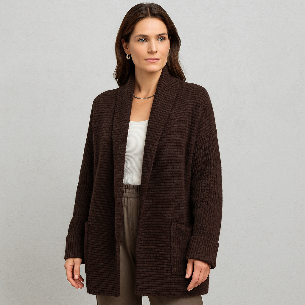 Damen Strickjacke mit Reverskragen | Warm & Lässig Winter