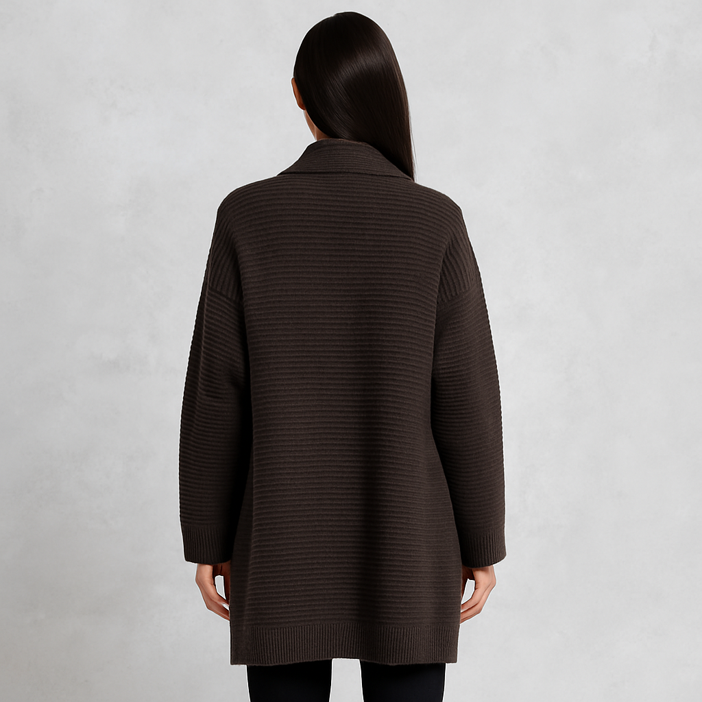 Damen Strickjacke mit Reverskragen | Warm & Lässig Winter