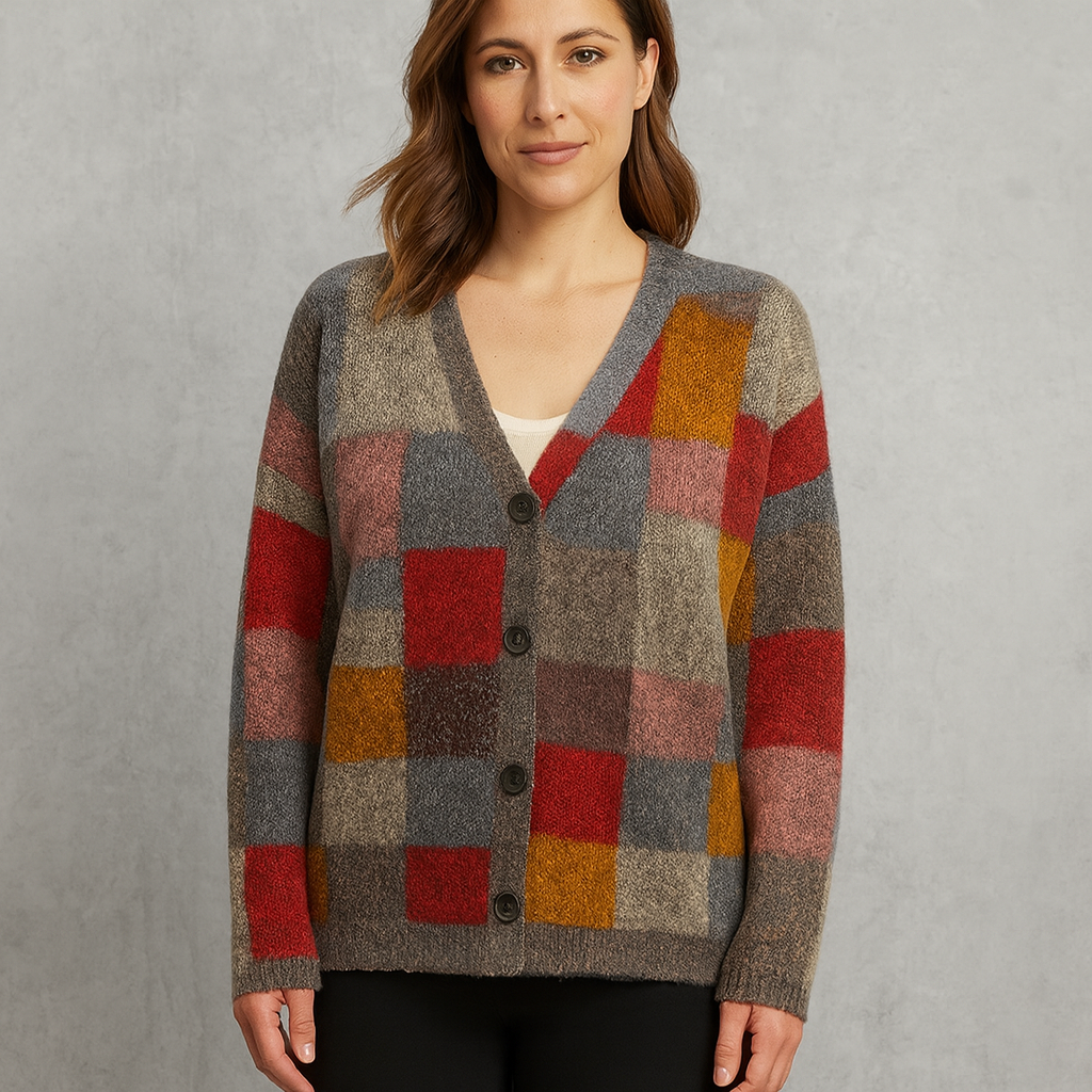 Damen Strickjacke mit abstraktem Print | Herbst/Winter | Stylisch