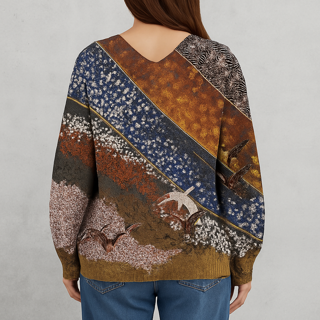 Damen Strickjacke mit abstraktem Print | Herbst/Winter | Stylisch