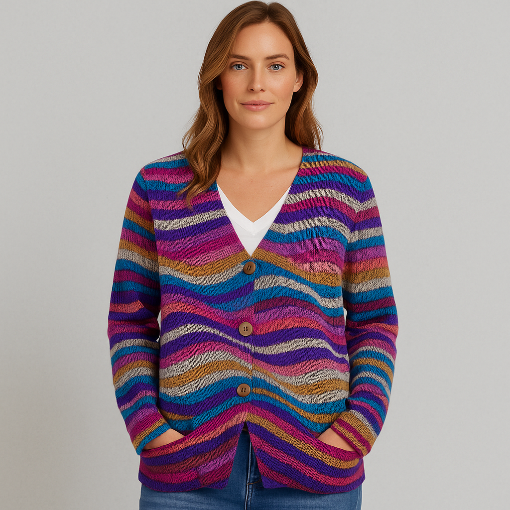 Damen Strickjacke mit abstraktem Print | Herbst/Winter | Stylisch