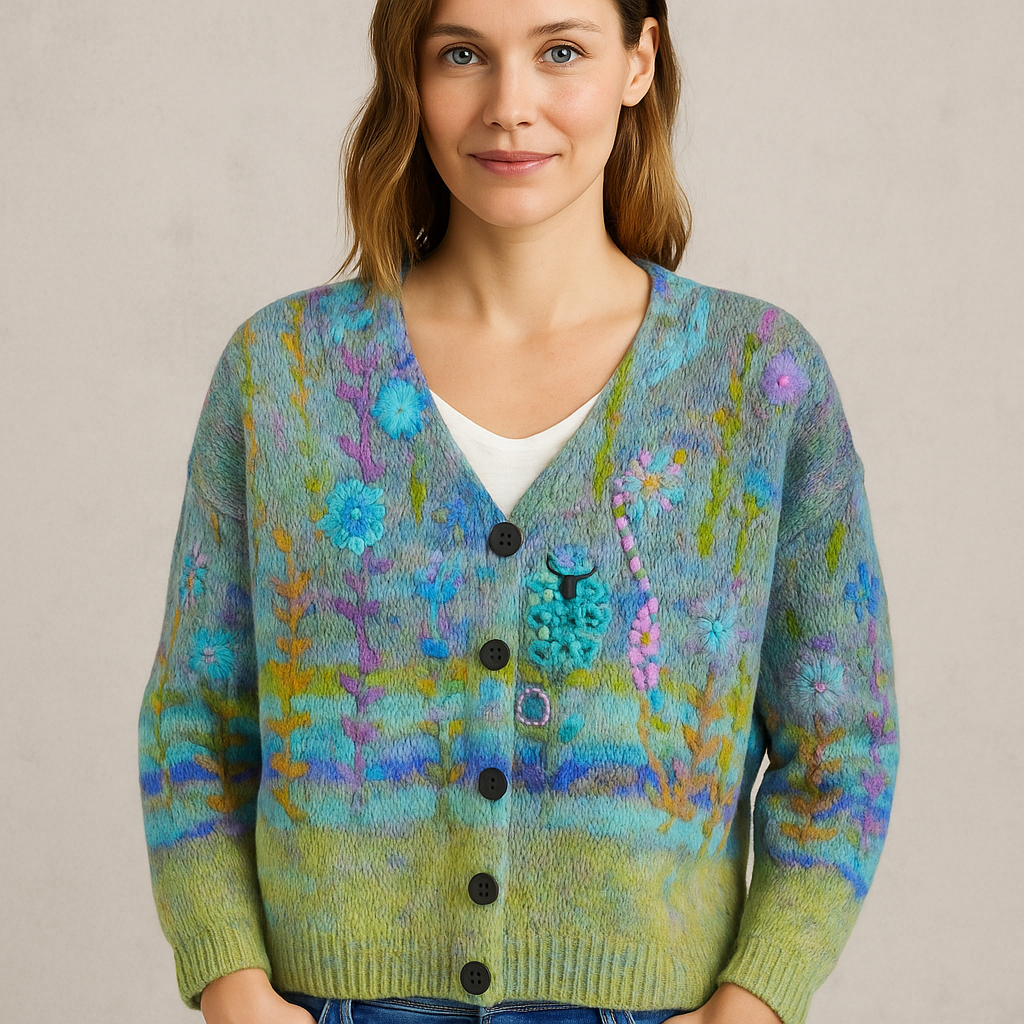 Damen Strickjacke mit abstraktem Print | Herbst/Winter | Stylisch