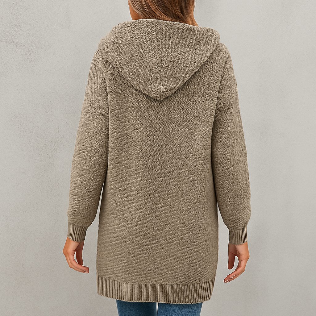 Damen Strickjacke mit Kapuze | Locker & Warm für Herbst Winter