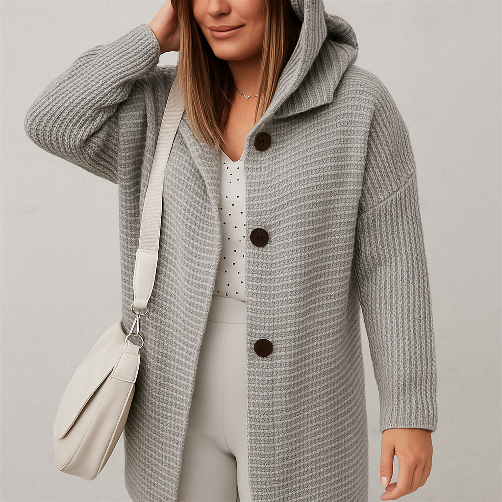 Damen Strickjacke mit Kapuze | Locker & Warm für Herbst Winter