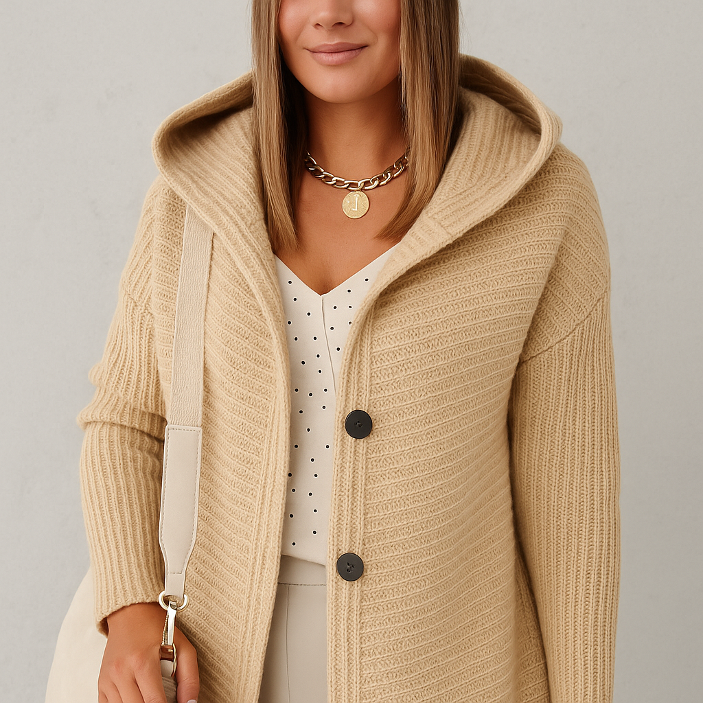 Damen Strickjacke mit Kapuze | Locker & Warm für Herbst Winter