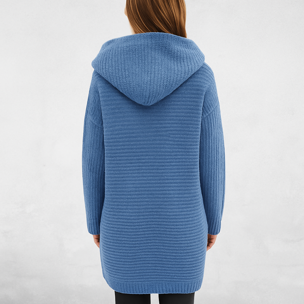 Damen Strickjacke mit Kapuze | Locker & Warm für Herbst Winter