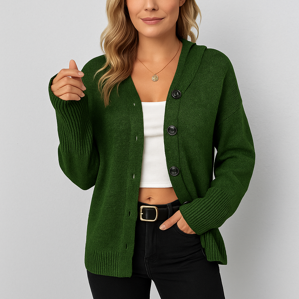 Lässiger Damen Strickjacke mit Knopfleiste | Herbst Winter
