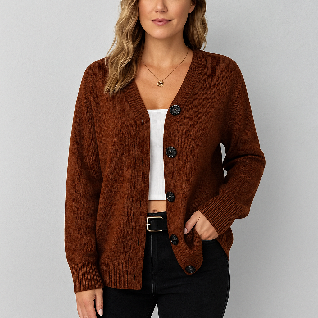 Lässiger Damen Strickjacke mit Knopfleiste | Herbst Winter