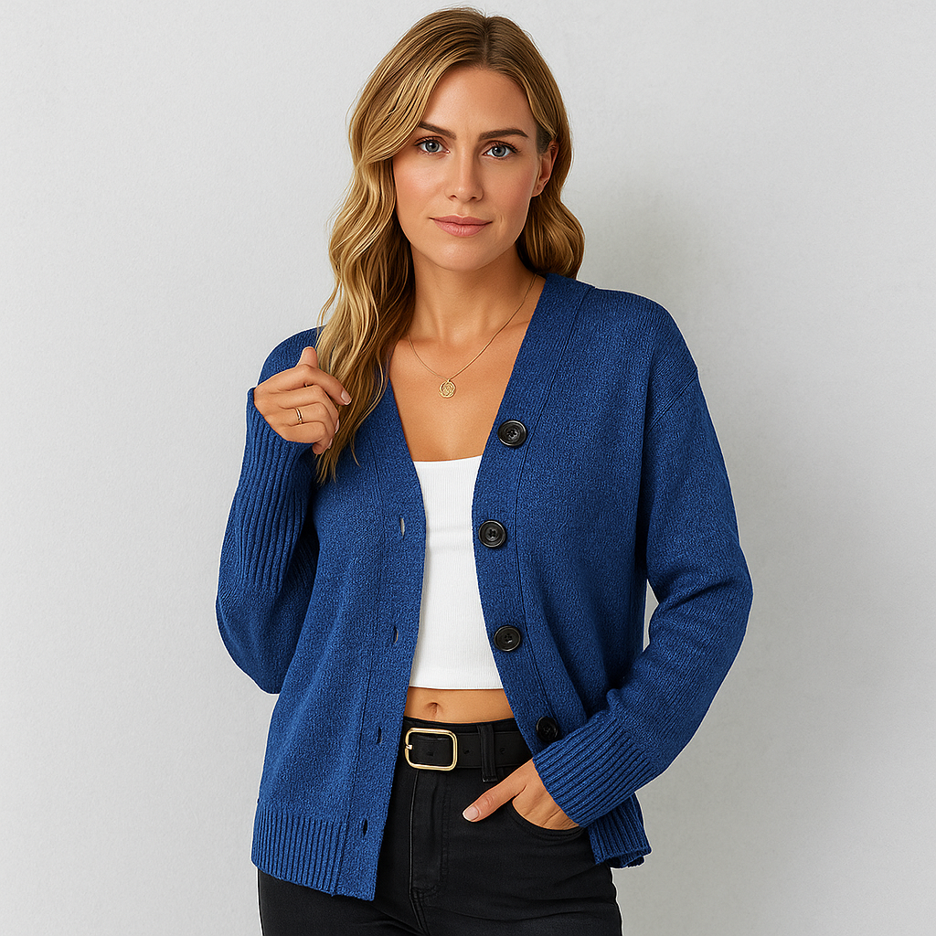 Lässiger Damen Strickjacke mit Knopfleiste | Herbst Winter