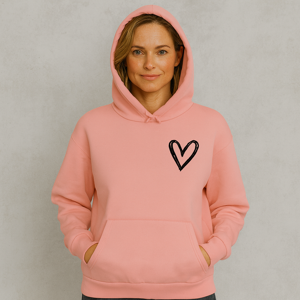 Damen Hoodie mit Herz Print | Lässig & Bequem