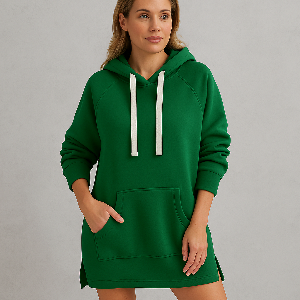Lässiges Damen Hoodie Kleid mit Kordelzug | Bequem für Freizeit