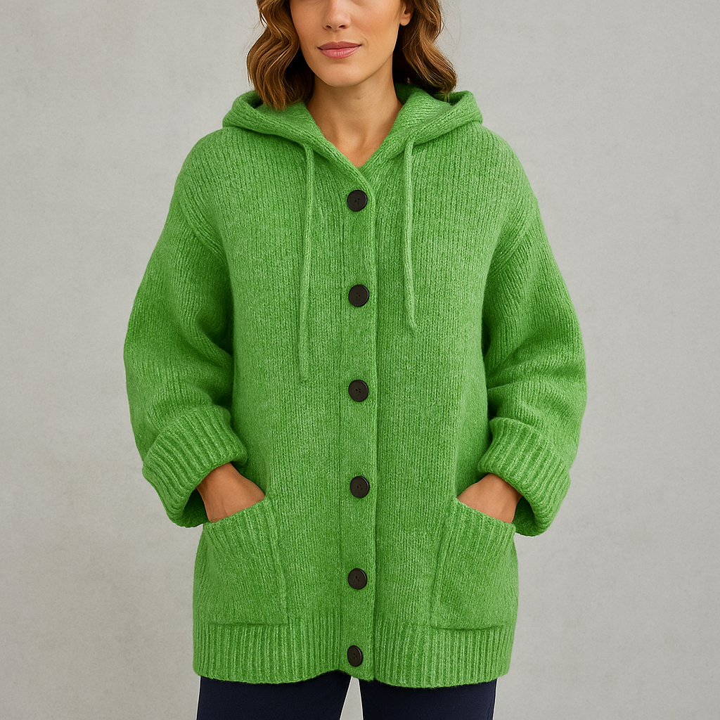 Kuscheliger Damen Strickjacke mit Kapuze | Warm für Herbst/Winter