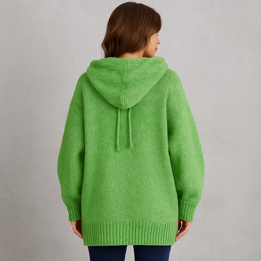 Kuscheliger Damen Strickjacke mit Kapuze | Warm für Herbst/Winter