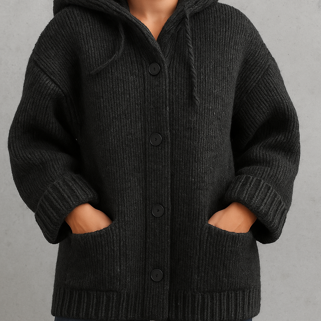 Kuscheliger Damen Strickjacke mit Kapuze | Warm für Herbst/Winter