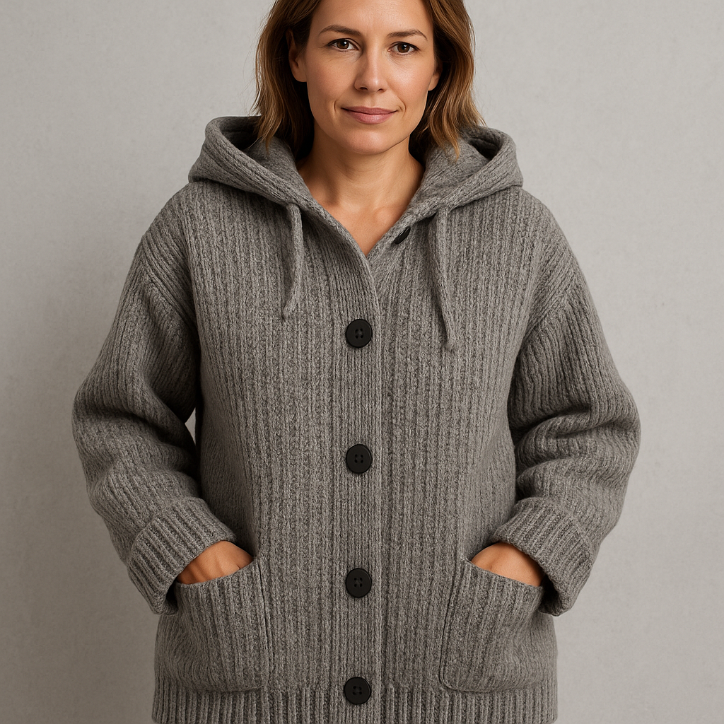 Kuscheliger Damen Strickjacke mit Kapuze | Warm für Herbst/Winter