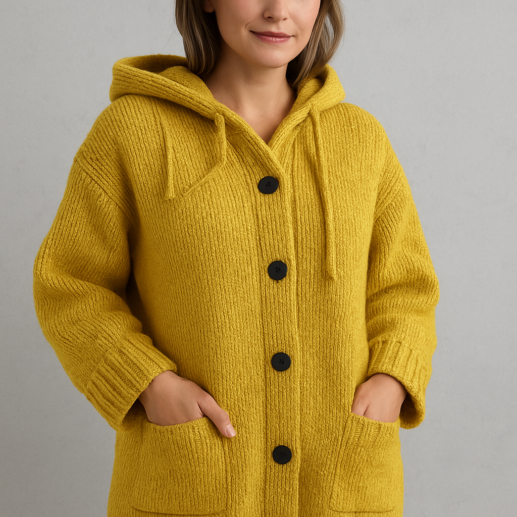 Kuscheliger Damen Strickjacke mit Kapuze | Warm für Herbst/Winter