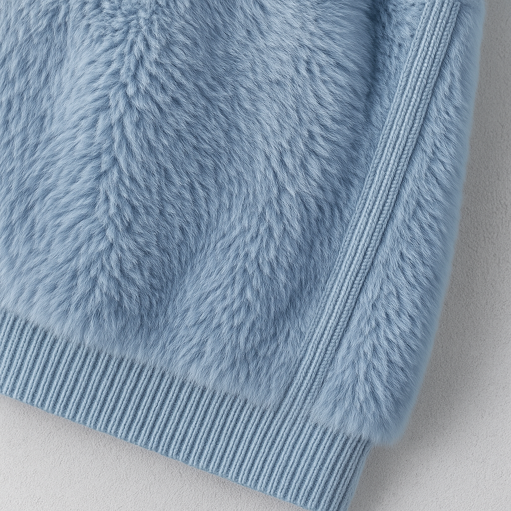 Kuschelige Damen Plüschjacke mit Kapuze und Reißverschluss | Winter