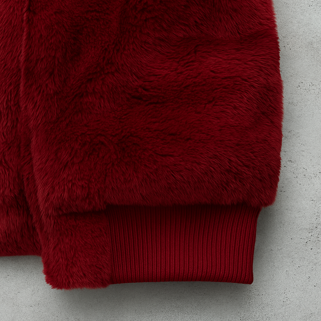 Kuschelige Damen Plüschjacke mit Kapuze und Reißverschluss | Winter