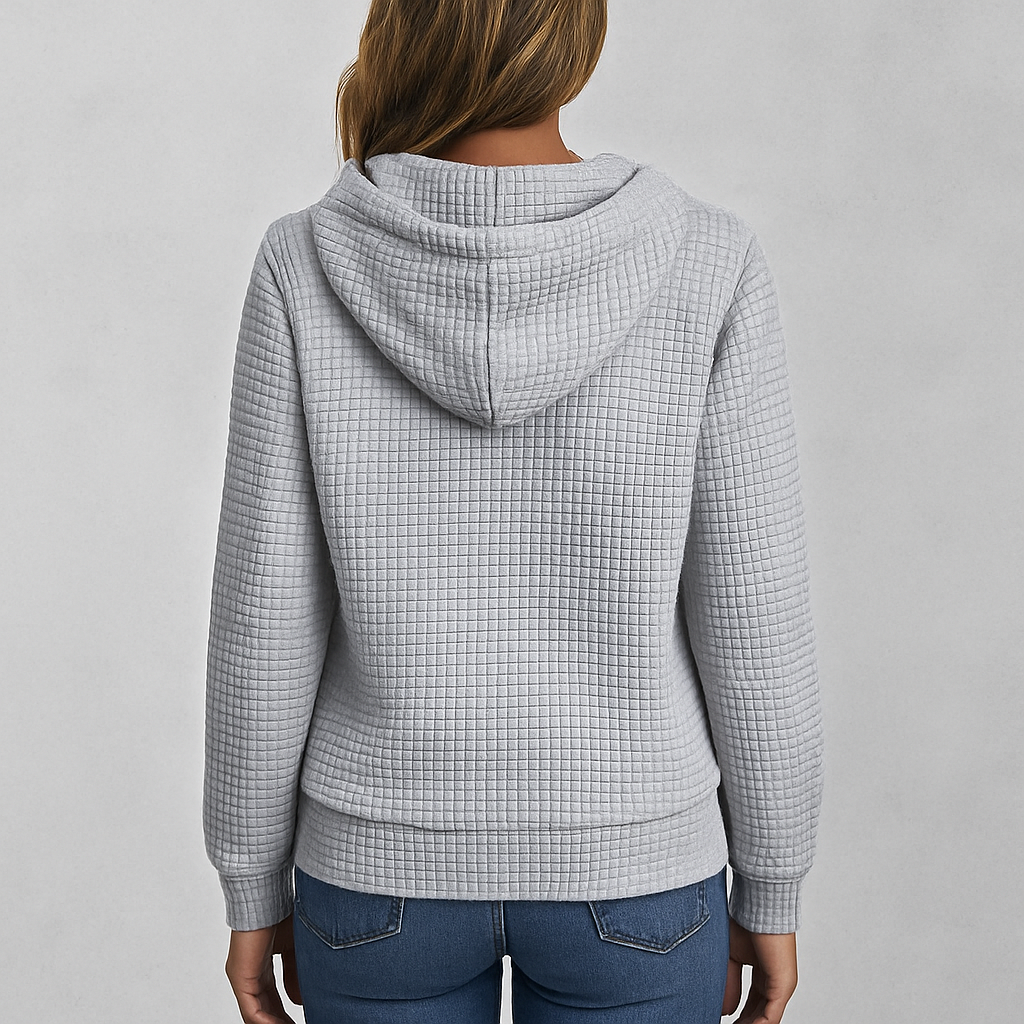 Leichter Damen Kapuzen Strickjacke mit Reißverschluss | Übergang