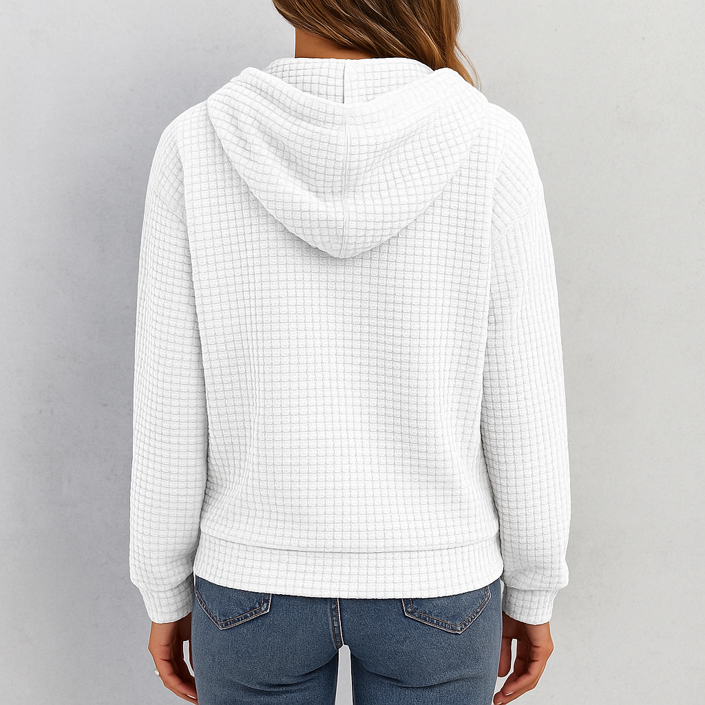 Leichter Damen Kapuzen Strickjacke mit Reißverschluss | Übergang