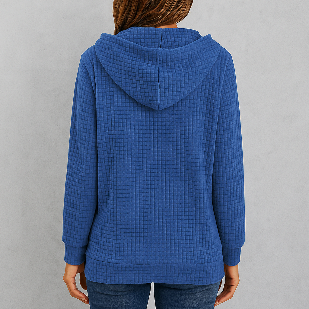 Leichter Damen Kapuzen Strickjacke mit Reißverschluss | Übergang