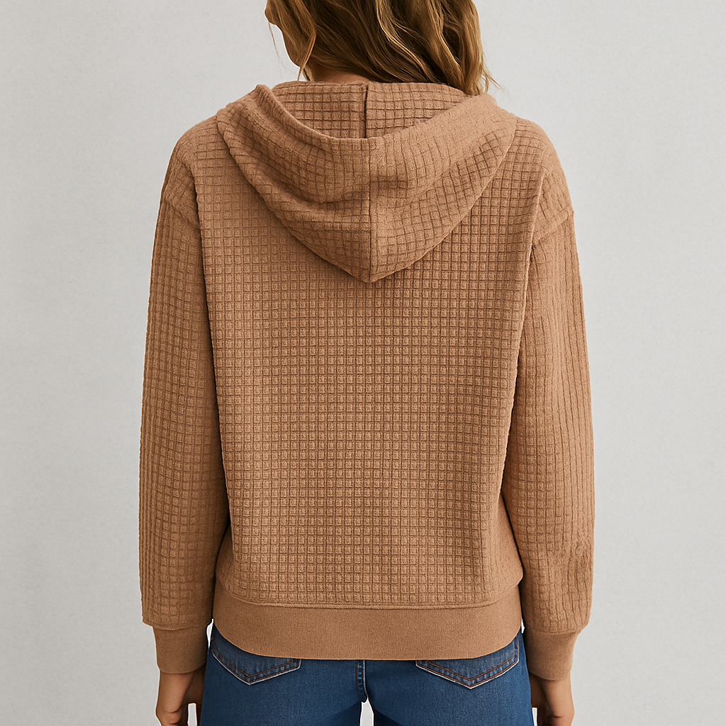Leichter Damen Kapuzen Strickjacke mit Reißverschluss | Übergang