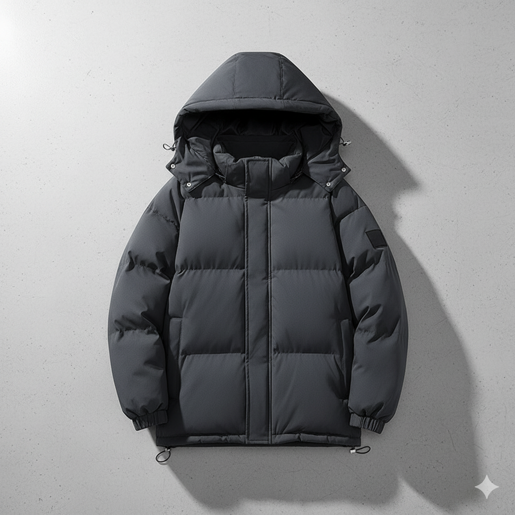 Warme Herren Steppjacke mit Kapuze | Winter Casual
