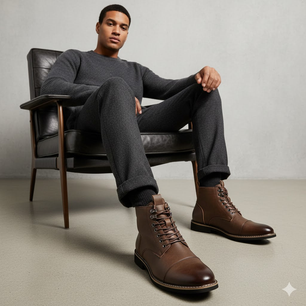 Elegante Herren Stiefeletten | Rutschfest & mit Reißverschluss
